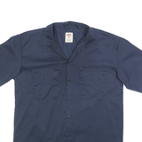 DICKIES Mens Blue Short Sleeve Cotton Shirt M Workwear Utility Casual