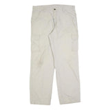 CARHARTT Mens Relaxed Beige Cotton Blend Cargo Trousers W36 L34 Workwear