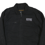 CHARLES RIVER Mens Black Workwear Cotton Blend Jacket XL Zip Plain Logo