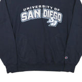 CHAMPION Mens Navy University Of San Diego 1/4 Zip Sweatshirt L Pullover Cotton