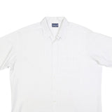 CAREER CLUB Mens White Stripe Shirt XL Polyester Blend Casual Button Front