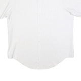 CAREER CLUB Mens White Stripe Shirt XL Polyester Blend Casual Button Front
