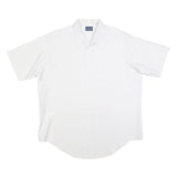 CAREER CLUB Mens White Stripe Shirt XL Polyester Blend Casual Button Front