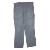 DICKIES Womens Cotton Blend Grey Regular Straight Trousers W36 L32 Workwear Zip