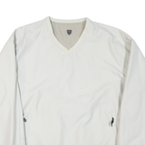 NIKE Mens White Polyester Blend V Neck Jacket XL Plain Casual Sportswear
