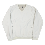 NIKE Mens White Polyester Blend V Neck Jacket XL Plain Casual Sportswear