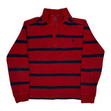 Age 6 Polo By Ralph Lauren Striped 1/4 Zip - XS Red Cotton