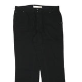 CX FASHION Mens Black Regular Fit Straight Leg Trousers W35 L31 Cotton Blend Zip