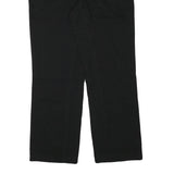 CX FASHION Mens Black Regular Fit Straight Leg Trousers W35 L31 Cotton Blend Zip