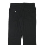 CX FASHION Mens Black Regular Fit Straight Leg Trousers W35 L31 Cotton Blend Zip