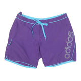 ADIDAS Mens Purple & Blue Casual Shorts L W31 Relaxed Fit Drawstring Pockets