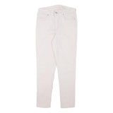 LEVI'S Womens Cotton Blend White Slim Skinny Trousers W26 L25 Casual Zip Closure