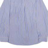 CHAPS Mens Blue & Cream Striped Shirt XL Button Down Cotton Blend Classic