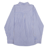 CHAPS Mens Blue & Cream Striped Shirt XL Button Down Cotton Blend Classic