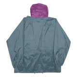 TOP SPIRIT Mens Blue & Purple Hooded Nylon Zip Jacket XL Lightweight Water