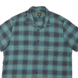LEE Mens Blue Plaid Short Sleeve Shirt XL Cotton Blend Casual Retro