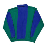 90S Blank Dockers Striped Sweatshirt - XL Blue Cotton Blend