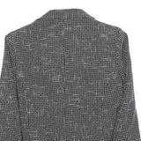 KASPER Womens Black White Button Jacket S Polyester Blend Tweed Chic Elegant