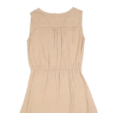 ARMANI JEANS Womens Beige Sleeveless Day Woven Plain Midi Dress M Casual