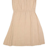 ARMANI JEANS Womens Beige Sleeveless Day Woven Plain Midi Dress M Casual