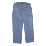 DICKIES Mens Regular Blue Denim Straight Jeans W34 L31 Durable Workwear Zip