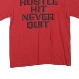 NIKE Mens Red Hustle Hit Never Quit Graphic T-Shirt M Short Sleeve Crew Neck