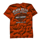 Black Hills Rally Harley Davidson Graphic T-Shirt - XS Orange Cotton