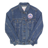 LEVI'S Mens Blue Denim Jacket XS Cotton Button Mets Logo Patch Classic Fit