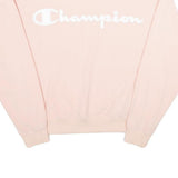 CHAMPION Womens Pink Crew Neck M Sweatshirt Long Sleeve Logo Pullover