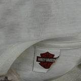 Harley Davidson Graphic T-Shirt - Medium White Cotton