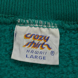 Crazy Shirts Graphic Long Sleeve T-Shirt - Large Green Cotton
