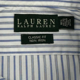 Ralph Lauren Striped Shirt - Large Blue Cotton