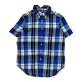 Age 10-12 Ralph Lauren Checked Short Sleeve Shirt - Medium Blue Cotton