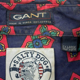 Salty Dog Gant Short Sleeve Shirt - XL Blue Cotton