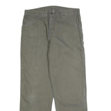 CARHARTT Mens Cotton Green Regular Straight Trousers W34 L32 Workwear Zip