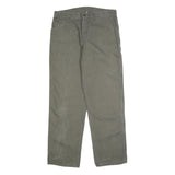 CARHARTT Mens Cotton Green Regular Straight Trousers W34 L32 Workwear Zip