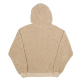 Womens Beige Fleece Hoodie L Comfortable Warm Oversized Pullover