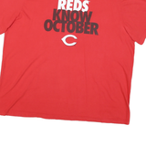 NIKE Mens Red Reds Know October Graphic T-Shirt 2XL Short Sleeve Crew Neck