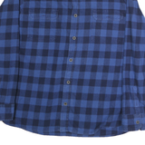 JACHS Mens Blue & Navy Check Shirt 2XL Button Long Sleeve Cotton Casual