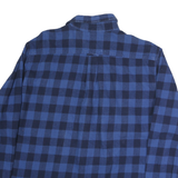 JACHS Mens Blue & Navy Check Shirt 2XL Button Long Sleeve Cotton Casual