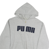 PUMA Mens Grey Full Zip Hoodie M Cotton Casual Zip Up Sweatshirt