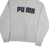 PUMA Mens Grey Full Zip Hoodie M Cotton Casual Zip Up Sweatshirt