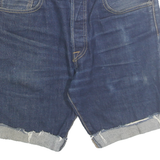 LEVI'S Mens Denim Blue Cut-Off Shorts M W33 Rolled Hem Casual Cotton Blend