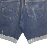 LEVI'S Mens Denim Blue Cut-Off Shorts M W33 Rolled Hem Casual Cotton Blend