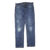 DICKIES Mens Regular Fit Blue Denim Jeans Button W34 L34 Cotton Blend