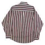 NATURAL ISSUE Mens Navy & Red Stripe Cotton Shirt XL Button Down Collar Long