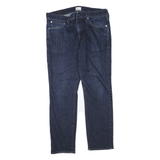 J.CREW Womens Dark Blue Regular Straight Denim Jeans W34 L30 Zip Cotton Blend