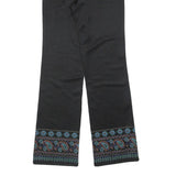 TEDDYS Girls Polyester Blend Black Embroidered Hem Regular Fit Straight Leg