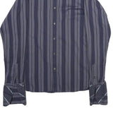 TED BAKER Mens Blue Striped Shirt M Cotton Casual Long Sleeve Button Shirt