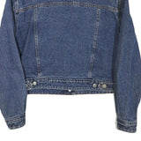 Womens Blue Denim Button Jacket S Cotton Blend Classic Casual Outerwear